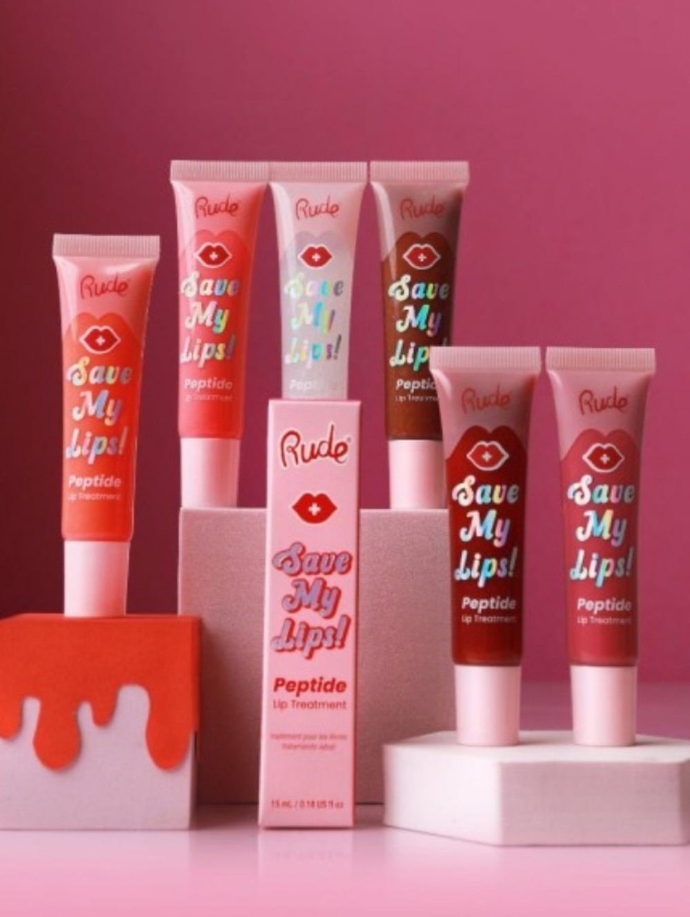 ❤️ 5/$25 Rude‎ Save My Lips Peptide Lip Treatment Cherry Vanilla